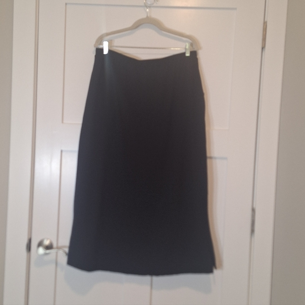 Winter Silks Maxi Skirt Black Cotton Stretch Size Large